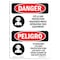 Signmission OSHA Sign, Eye & Ear Protection Required Bilingual, 10in X 7in Decal, 7" W, 10" H, Spanish OS-DS-D-710-VS-1219 - alternate 1